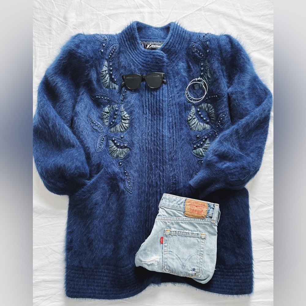 Vintage chunky fluffy angora vest - Picture 6 of 10